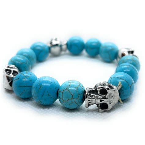 Stainless Steel And Leather Skull Bracelets