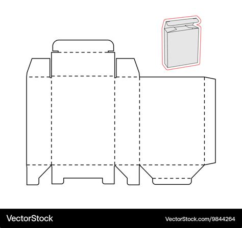 Template Of A Simple Box Cut Out Of Paper Vector Image