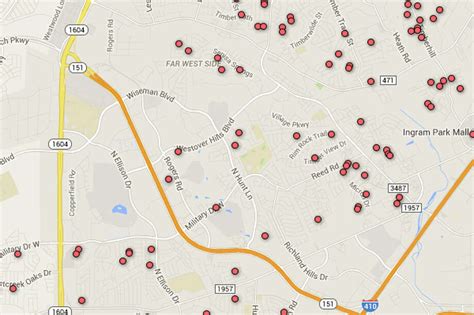 Registered Sex Offender Map Of San Antonio Area Zip Codes San Antonio