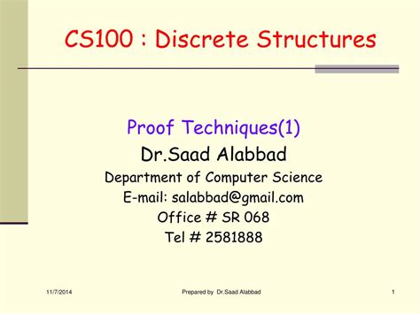 Ppt Cs100 Discrete Structures Powerpoint Presentation