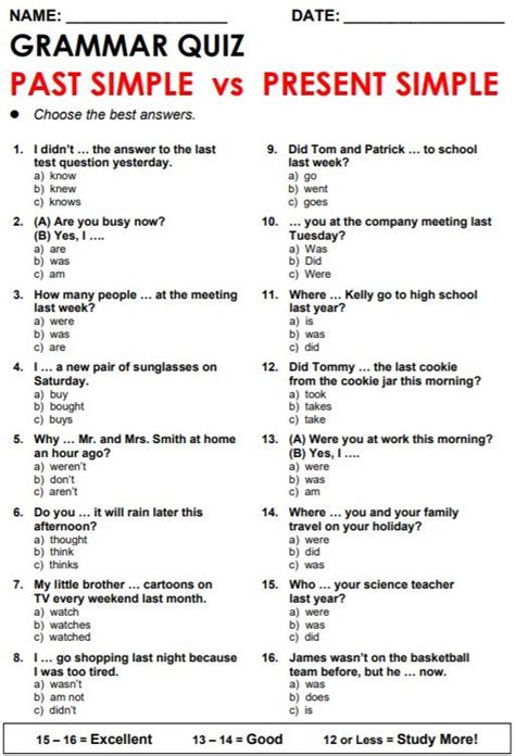 Grammar Test With Answers Kadnewthardng