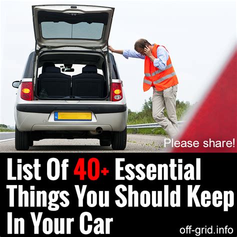 List Of 40 Essential Things You Should Keep In Your Car Off Grid