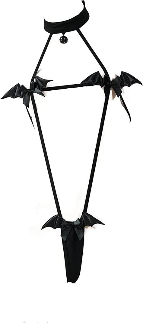 women s sexy devil cosplay lingerie halloween anime micro bikini kawaii bra panty japanese bat