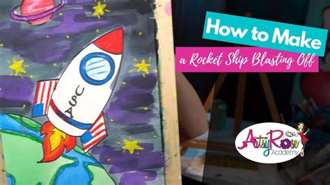 How To Draw A Rocket Ship Blasting Off Into Outer Space With Artsy Rose