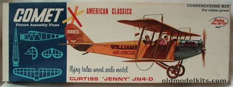 Comet Curtiss Jenny Jn 4d 24 Inch Wingspan Flying Balsa Model