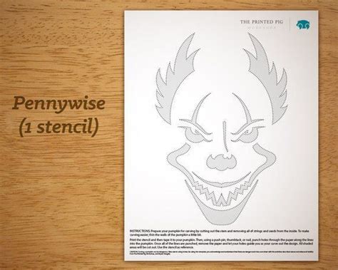 Exclusive Printable Pumpkin Carving Pattern Pennywise The Clown From