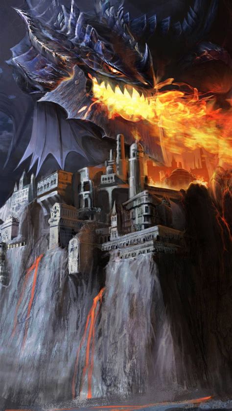Dragon Attacking Castle Wallpaper 4k Hd Id4598