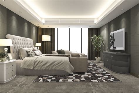 Luxury Modern Bedroom Suite In Hotel With Carpet 3d Model Max 3ds Fbx