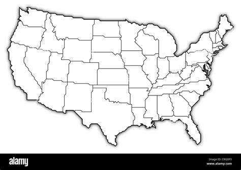 Political Map Of United States With The Several States Where Rhode