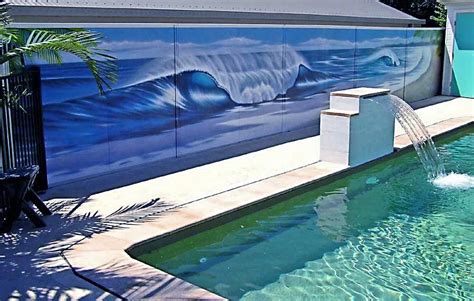 21 Swimming Pool Wall Mural Ideas Beach Mural Beach Wall Murals