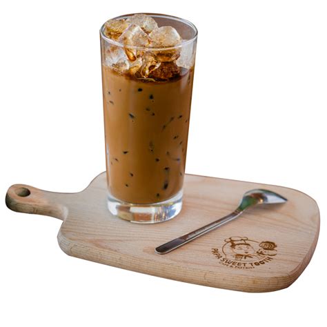 Black tea, sugar, condensed milk. Iced Black Coffee with Condensed Milk - PAPA SWEET TOOTH