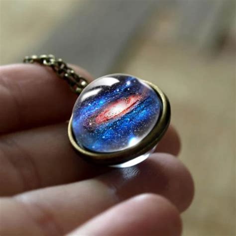 Nebula Galaxy Universe Double Sided Pendant Necklace Jewelry Euforia