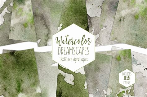 A neutral green, much like the herb it is named after. OLIVE GREEN WATERCOLOR Digital Paper Pack Commercial Use ...