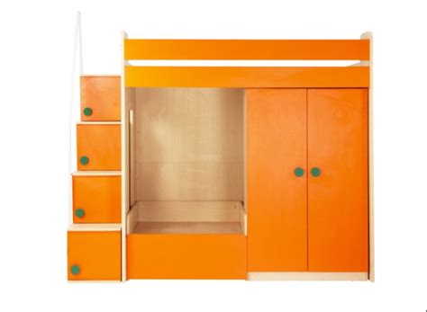 Orange Wooden Yipi Flexi Bunk Bed Wardrobe Sofa Cum Bed At Rs 58999piece In Greater Noida