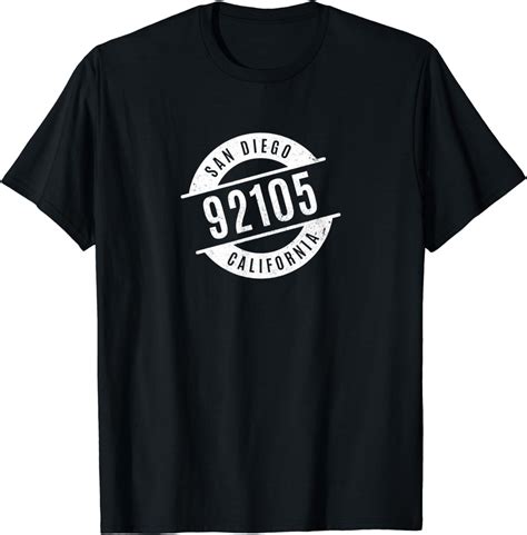San Diego California 92105 Zip Code Distressed T Shirt