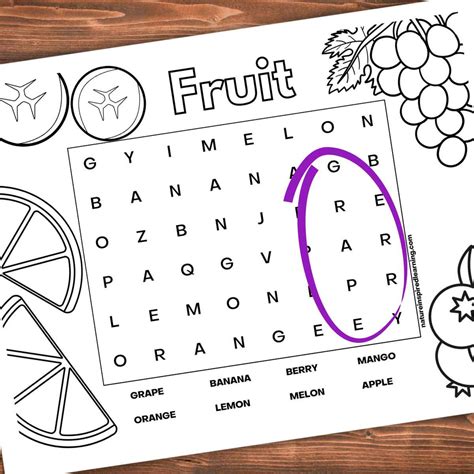 Fruit Word Searches Nature Inspired Learning