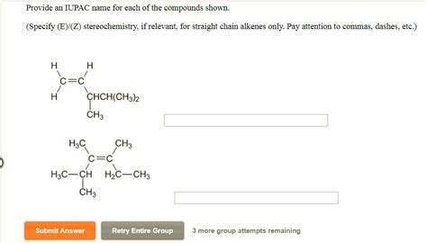 Oneclass Provide An Iupac Name For Each Of The Compounds Shown