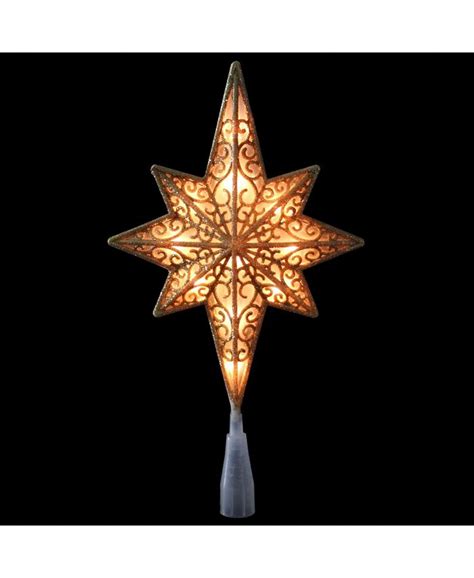 Northlight Lighted Gold Tone Frosted Star Of Bethlehem With Scrolling