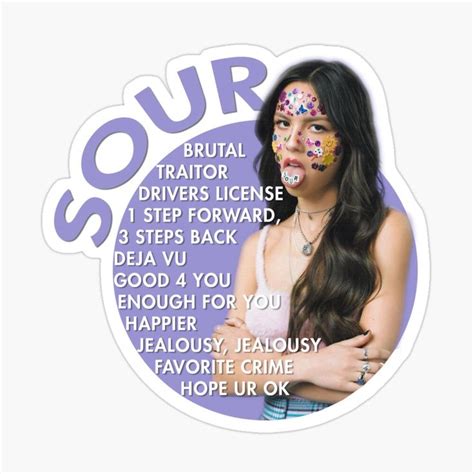 Olivia Rodrigo Sour Sticker By Acidartemis Olivia Sour Stickers