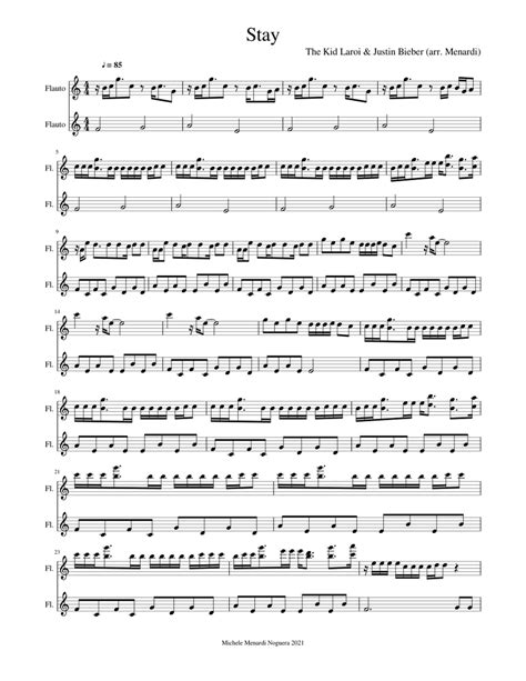 Stay Kid Laroi And Justin Bieber For Flute Duet Sheet Music For