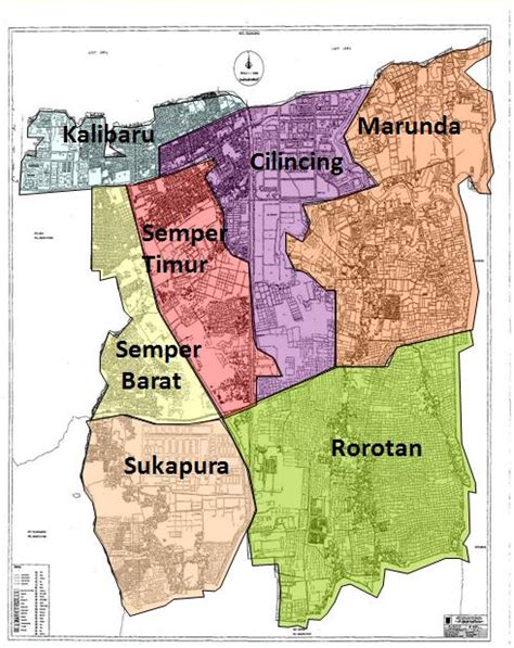 Kecamatan Cilincingkota Administrasi Jakarta Utara Peta Wilayah