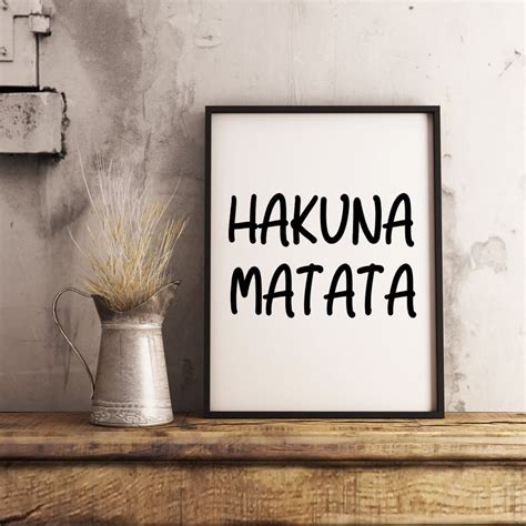 Hakuna Matata Wall Art Lion King Decor Wall Art Gifts Home Etsy