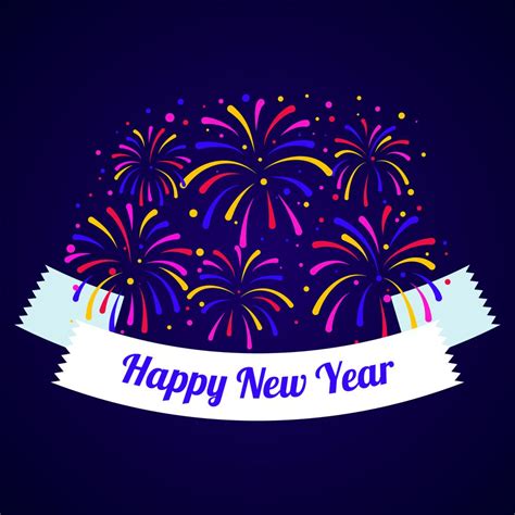 Happy New Year Fireworks 264711 Vector Art At Vecteezy