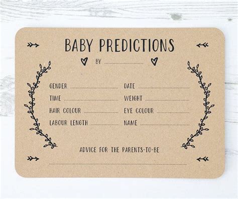 Maybe you would like to learn more about one of these? Baby Prediction Cards - x10 - Recycled Kraft Card - Baby ...