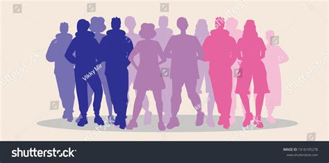 Bisexual People Isolated Silhouettes Flat Vector Stock Vector Royalty