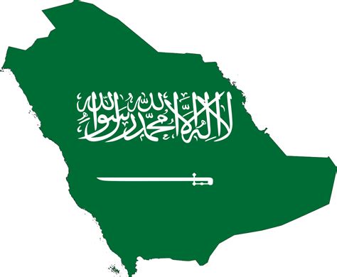 Saudi arabia is located in the continent of asia which has approximately 2,149,690 square kilometers of land area which makes the country as the 13th largest nation in the world. File:Flag-map of Saudi Arabia.svg - Wikimedia Commons