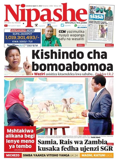 Magazeti Ya Leo 3 August 2022 Tanzania Todays Newspapers