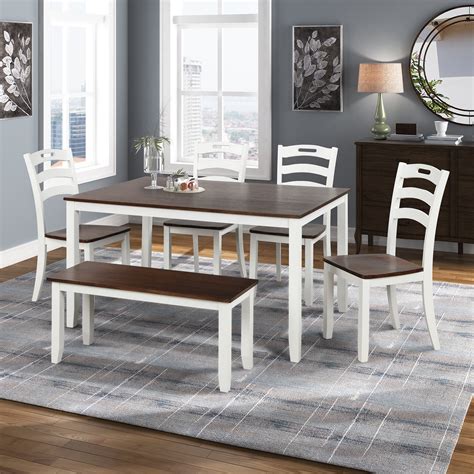 Kitchen Table And 4 Chairs Set Urhomepro 6 Piece Wood Dining Set With