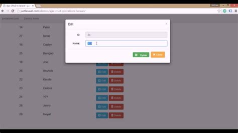 Ajax CRUD Operations In Laravel Working Demo Justlaravel Com YouTube