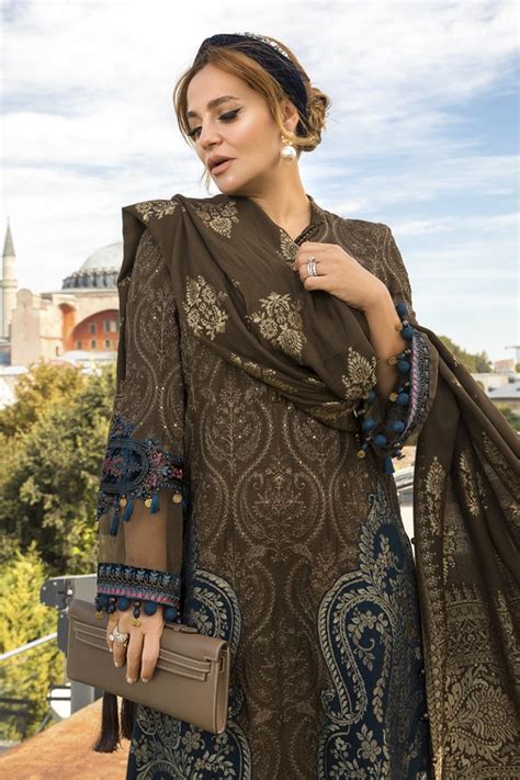 Maria B Latest Winter Linen Dresses Fancy Shawl Collection 2020 2021