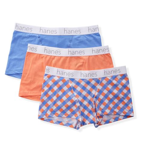 Womens Hanes 45ucbb Classic Boxer Brief Panty 3 Pack Coral Light
