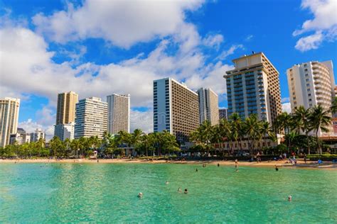 View Of Waikiki Beach Honolulu Hawaii Editorial Stock Image Image