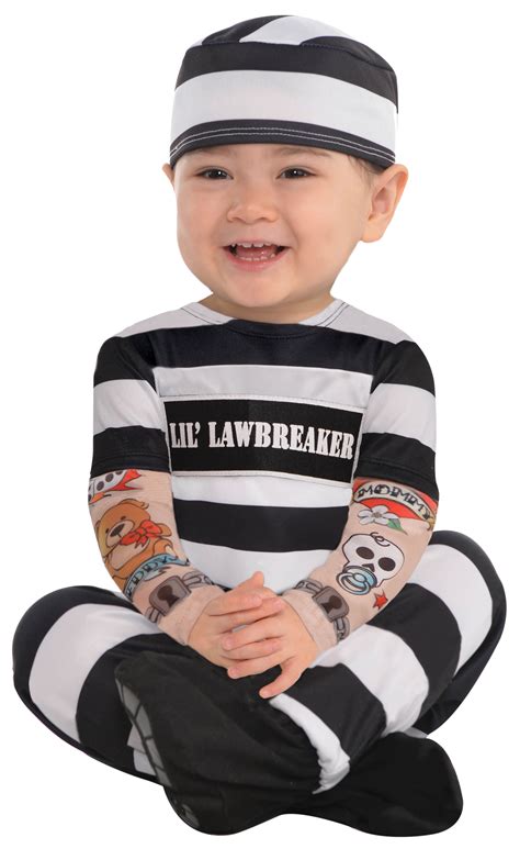 Baby Prisoner Boys Fancy Dress Convict Criminal Toddler Infants Childs