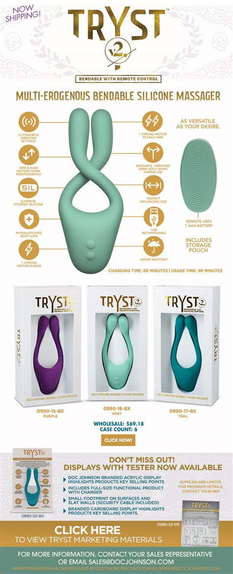 Tryst V2 Multi Erogenous Bendable Silicone Massager New