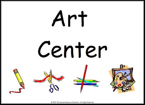 Preschool Art Center Clipart | Preschool center signs, Classroom center