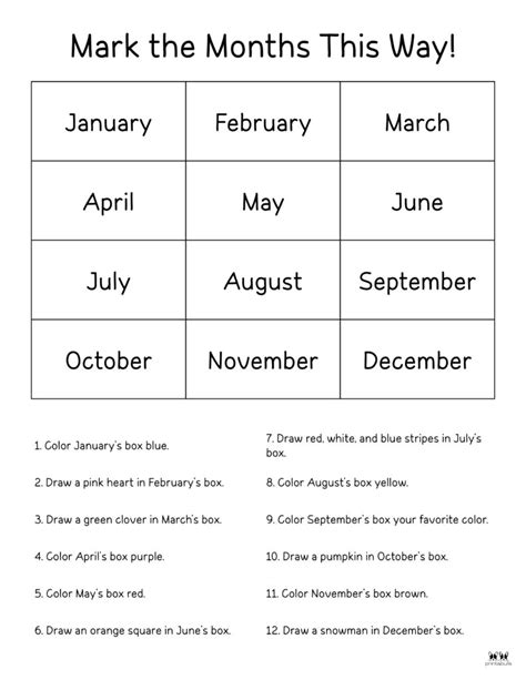 Months Of The Year Practice Worksheets Worksheets For Kindergarten