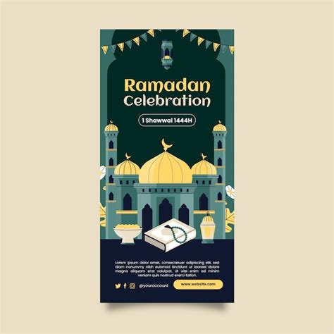 Free Vector Vertical Poster Template For Islamic Ramadan Celebration