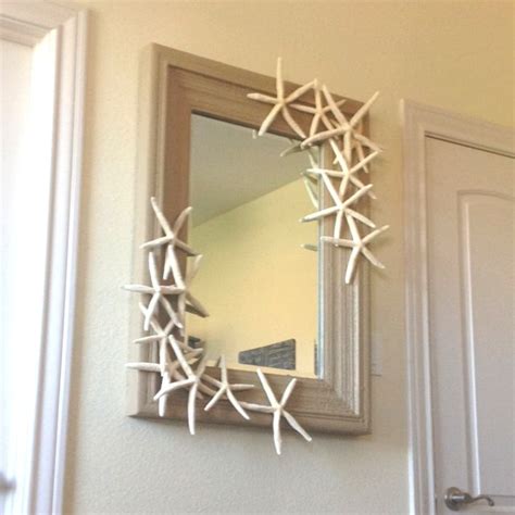 Diy Beach Themed Mirror Just Hot Glue Starfish Any Way You Want To The