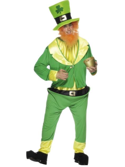Adult Funny St Patricks Lucky Irish Leprechaun Mens Fancy Dress Costume
