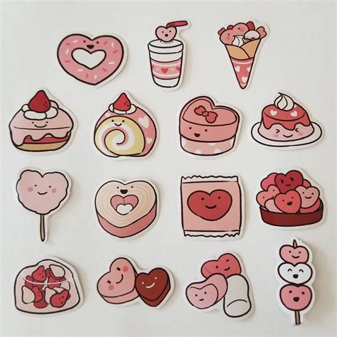Mini Cute Food Stickers 15 Pack Etsy