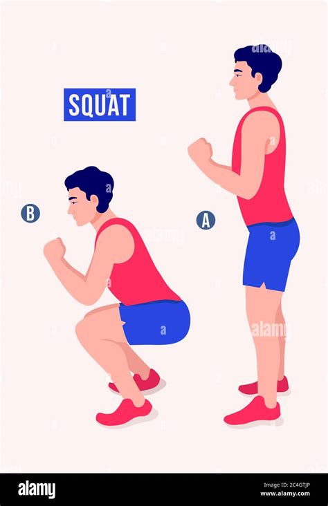 Men Doing Squat Exercise Men Workout Fitness Aerobic And Exercises