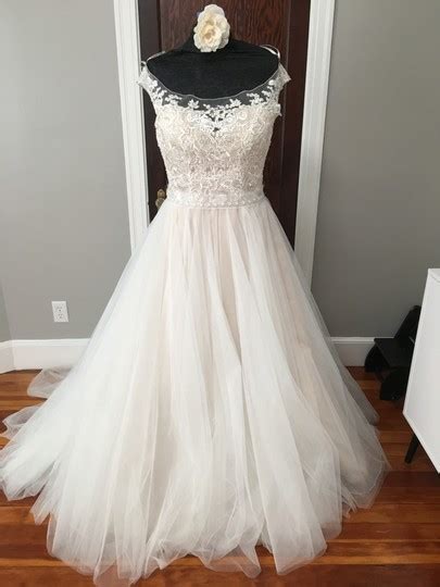 Maggie Sottero Ivory Over Light Gold Beaded Lace Tulle