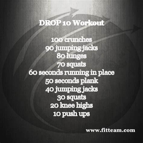 Drop 10 Drop 10 Workout Easy Workouts Fitness Motivation
