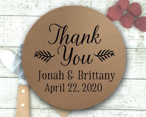 Personalized Thank You Stickers 1 Inch Circles Set Of 63 Etsy Thank