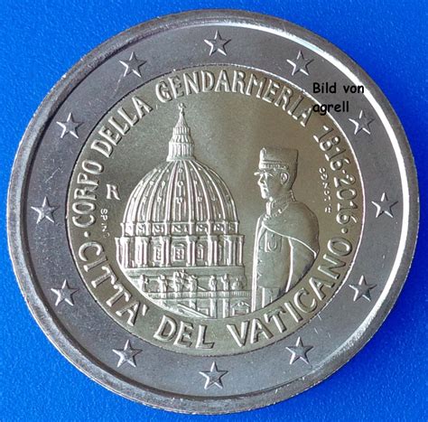2 Euro Commemorative Coin Vatican 2016 The 200th Anniversary Of The