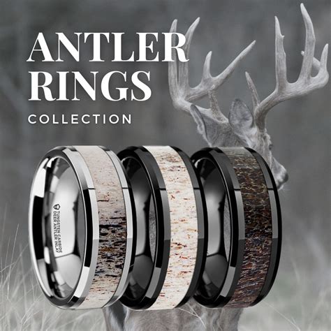 Antler Rings Antler Wedding Rings Deer Antler Wedding Rings Antler Wedding